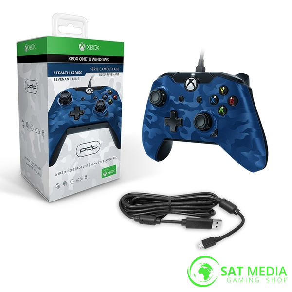 pdp wired controller blue camo