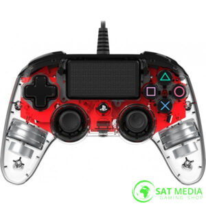 PS4/PC Nacon žični svjetleći prozirno crveni kontroler