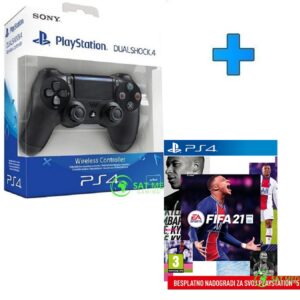 PS4 Dualshock 4  V2 Controller Black + FIFA 21 PS4