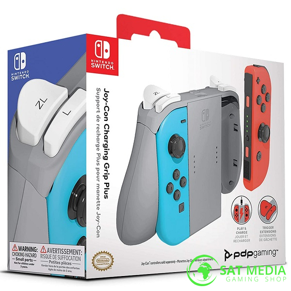 PDP Charging Grip Plus for Joy Con Switch Storm Gray 0 600×600
