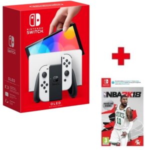 Nintendo Switch A OLED igraća konzola bijela +NBA 2K18