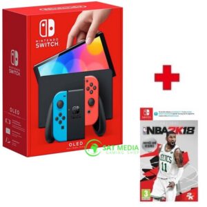Nintendo Switch A OLED igraća konzola Crveno-plava + NBA 2K18
