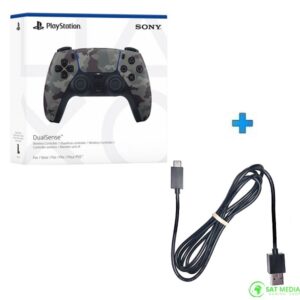 PS5 DualSense Wireless Controller Gray Camo + PS5 Sony Orginal kabel USB-C 1,5m za punjenje