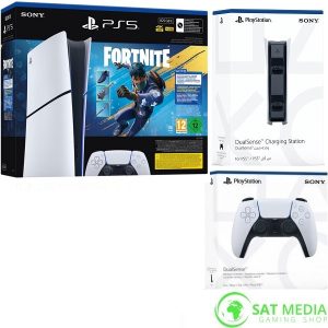 PlayStation 5 Digital Edition Slim E Chassis + Fortnite Flowering Chaos Bundle (download kod) + dodatni kontroler + punjač controllera Sony