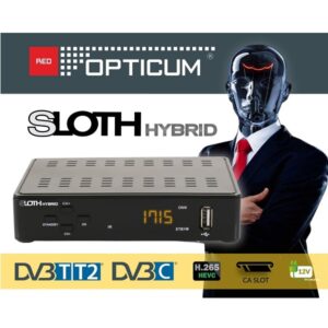 Digitalni zemaljski prijemnik DVB-T2/C SLOTH Hybrid H.265/HD/CA/LAN/USB