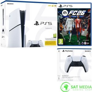 PlayStation 5 Slim E Chassis Bluray Disc Edition + dodatni PS5 DualSense Wireless controller + FC 26 PS5 igra