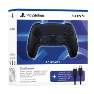 PS5 DualSense Wireless Controller Midnight Black + USB C kabel - PC READY